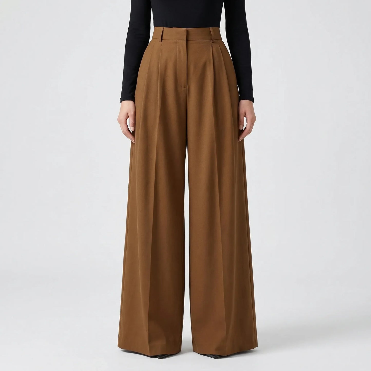 High-Waisted Wide-Leg Palazzo Trousers - Jane