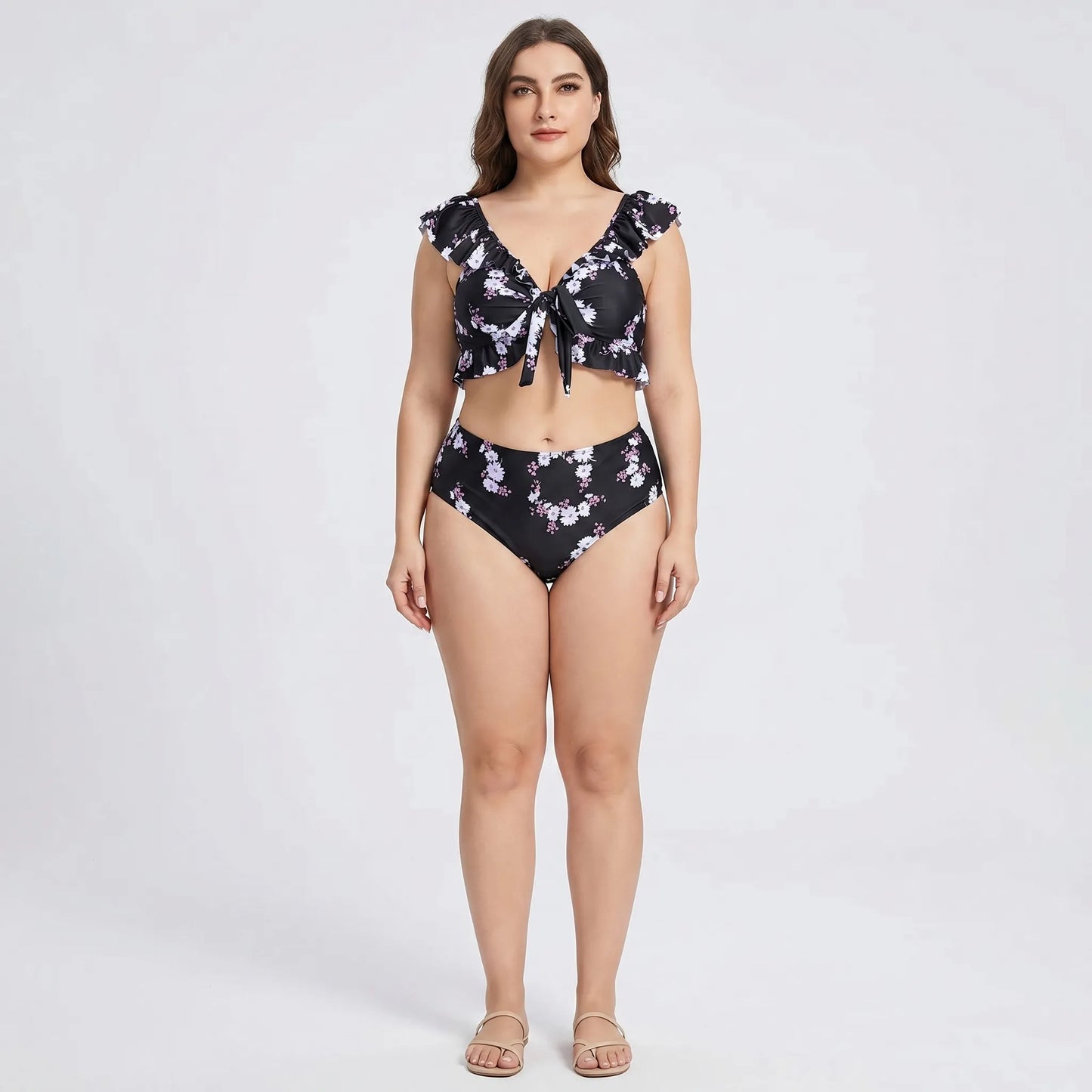 High Waist Bikini Set In Großen Größen - Jeanette