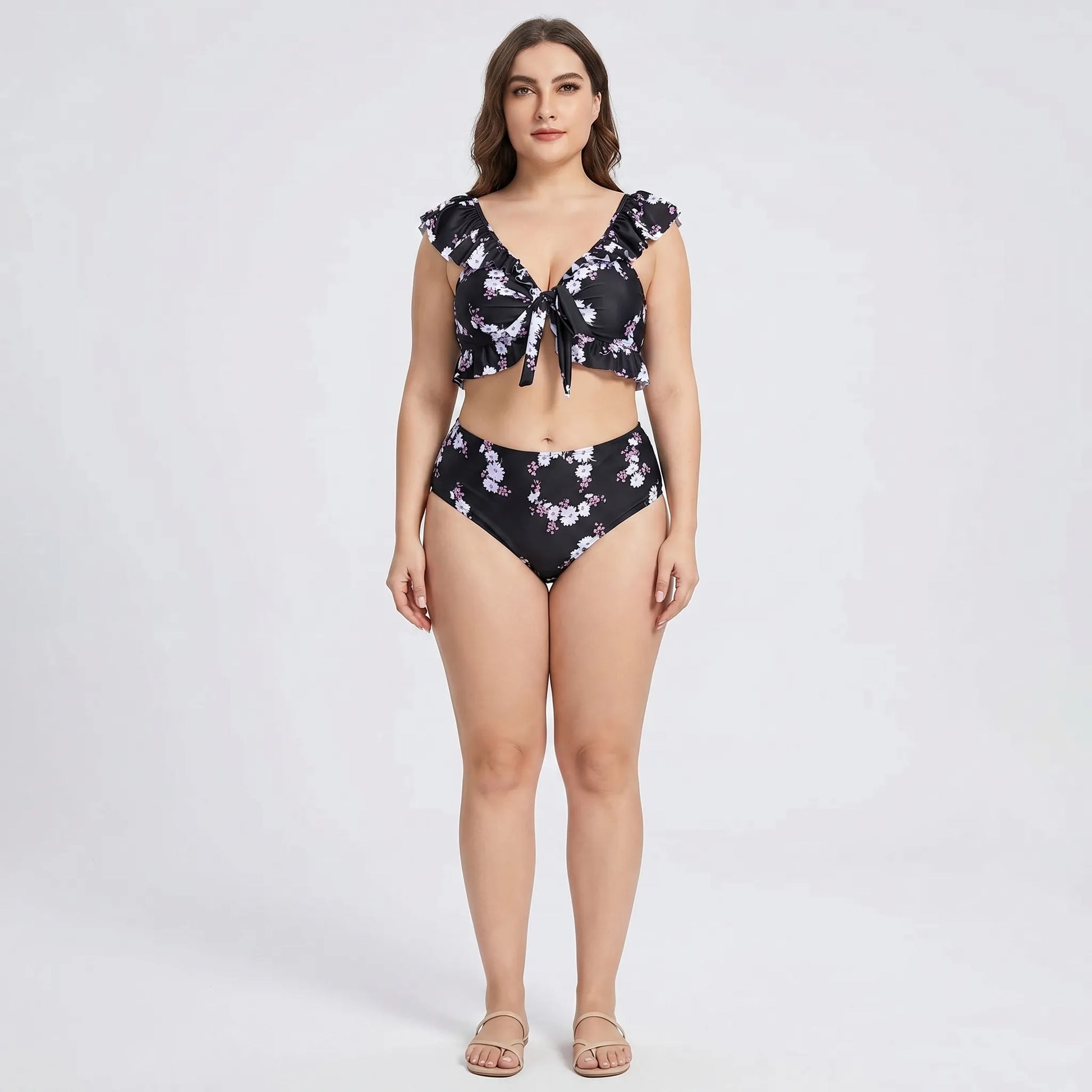 High Waist Bikini Set In Großen Größen - Jeanette