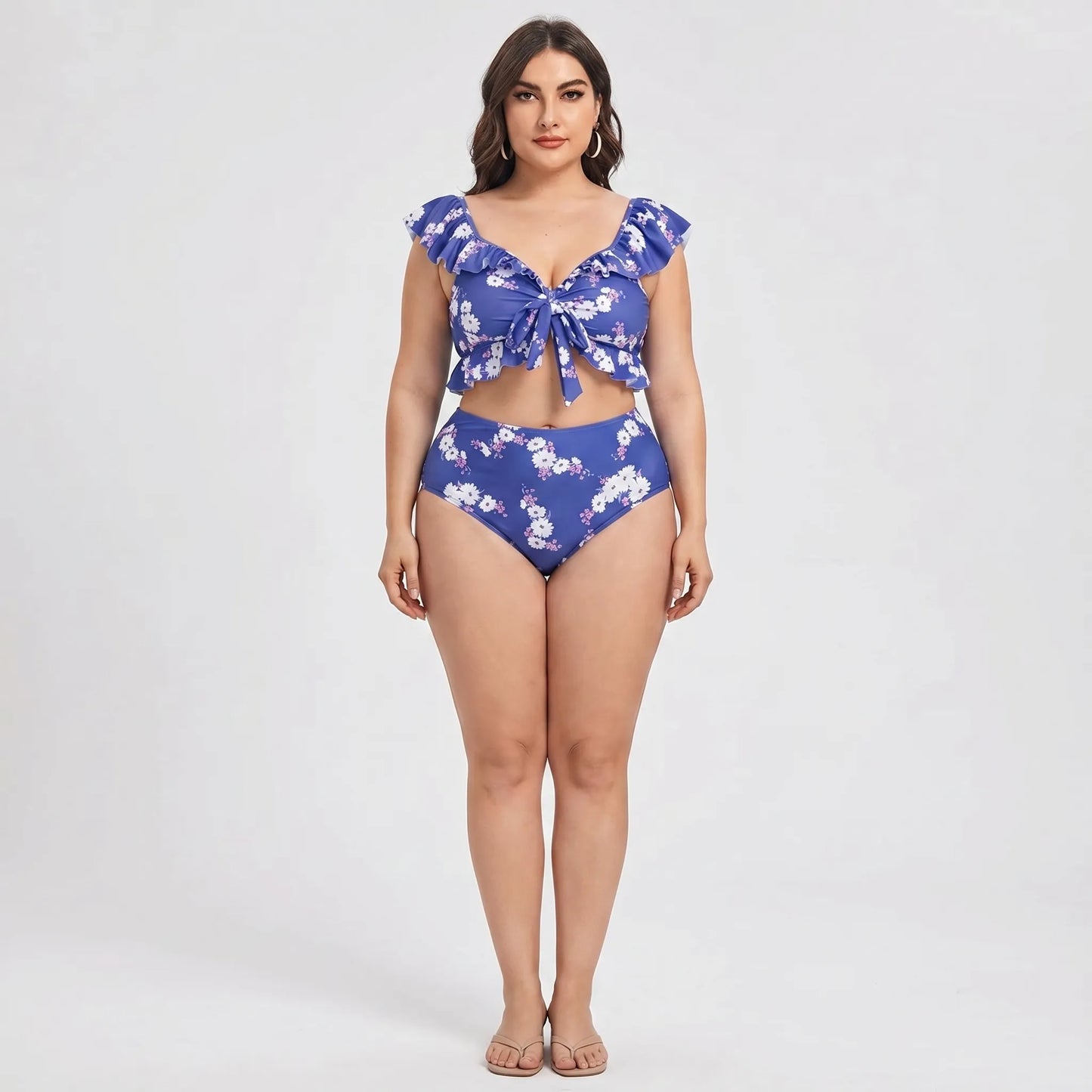 High Waist Bikini Set In Großen Größen - Jeanette