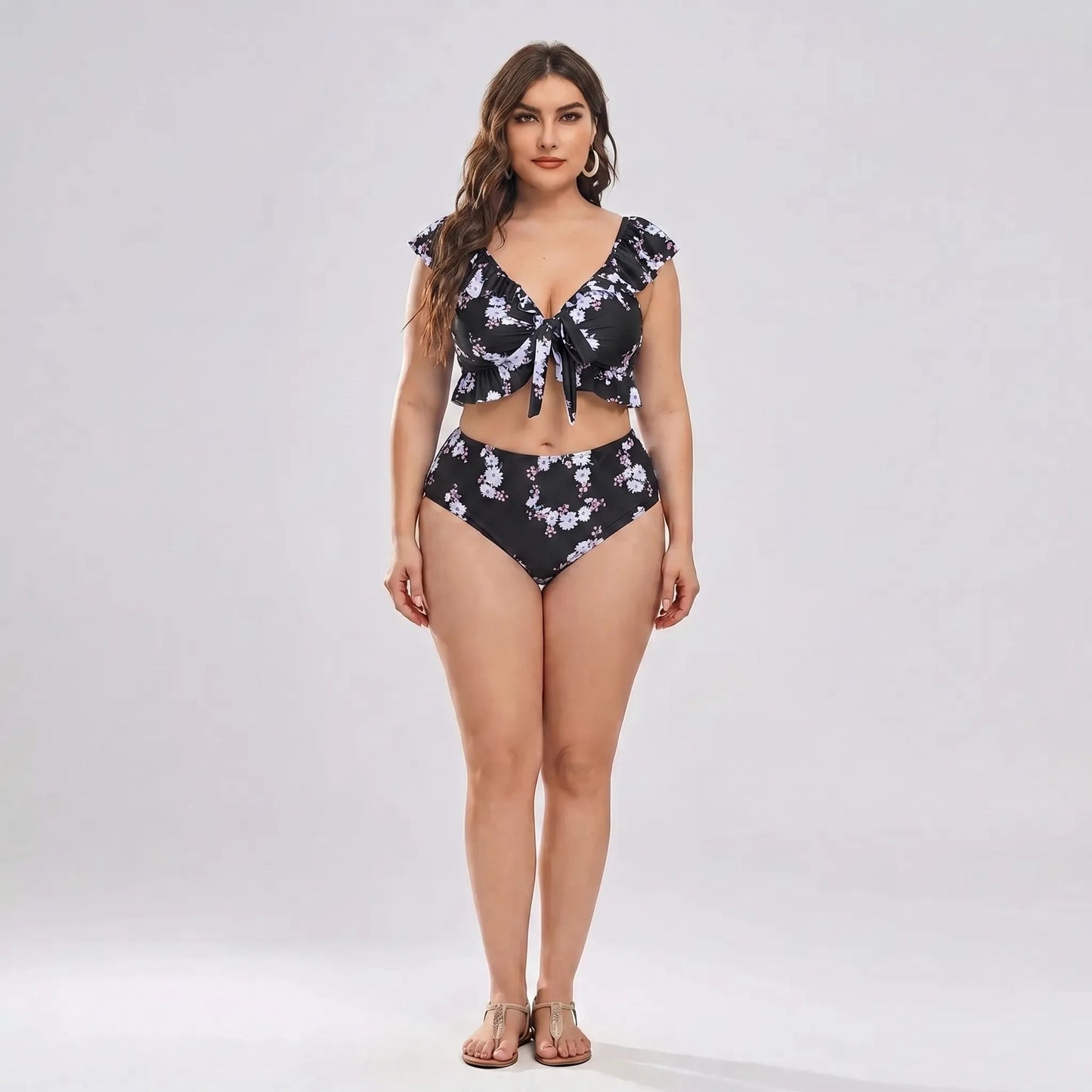 High Waist Bikini Set In Großen Größen - Jeanette