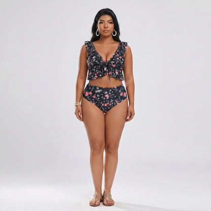 High Waist Bikini Set In Großen Größen - Jeanette