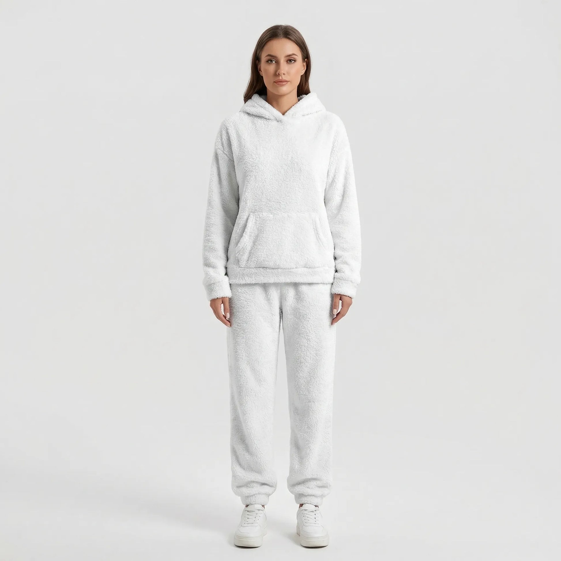 Hooded Fluffy Two-Piece Lounge Set - Marsha