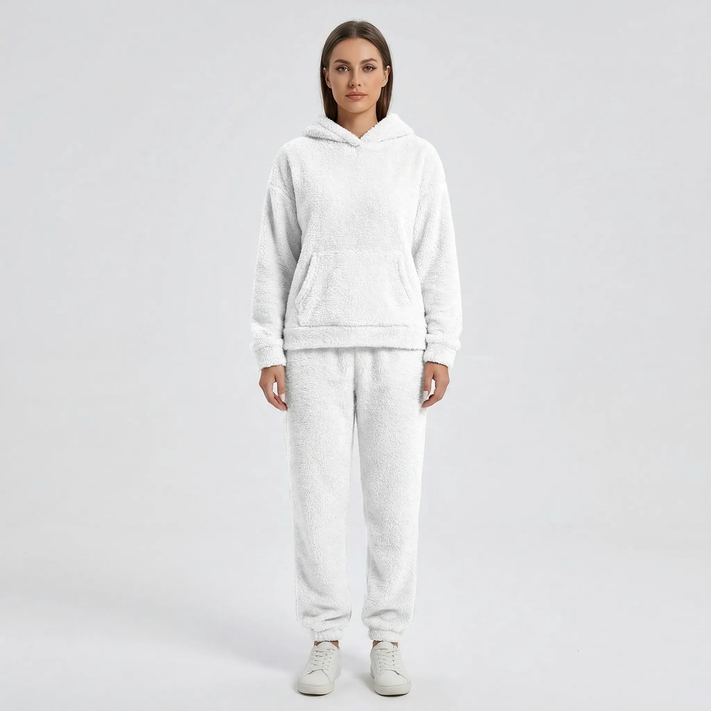 Hooded Fluffy Two-Piece Lounge Set - Marsha