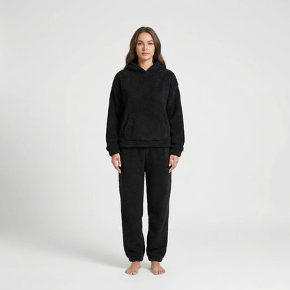 Hooded Fluffy Two-Piece Lounge Set - Marsha