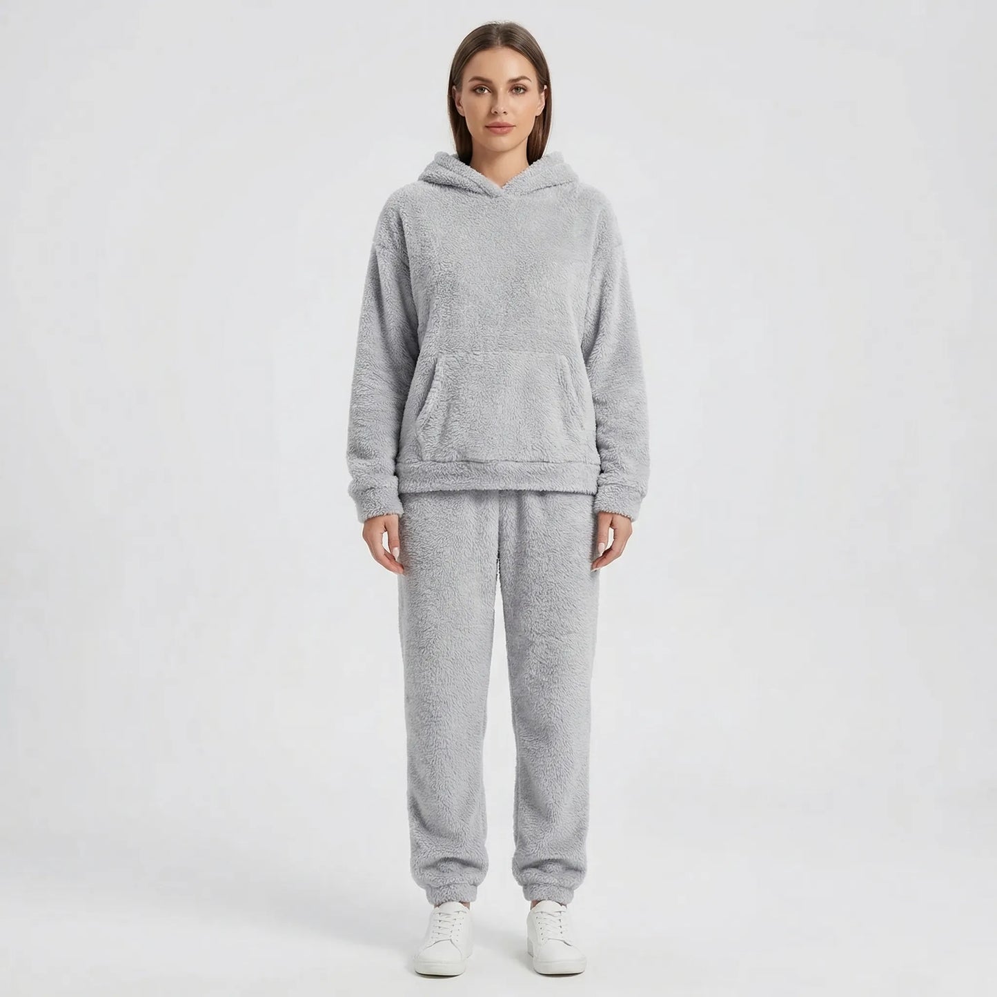 Hooded Fluffy Two-Piece Lounge Set - Marsha