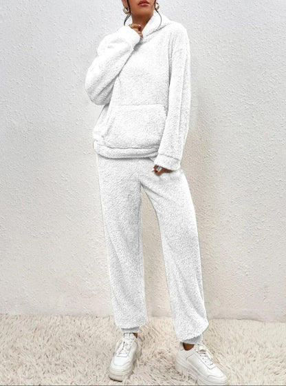 Hooded Fluffy Two-Piece Lounge Set - Marsha