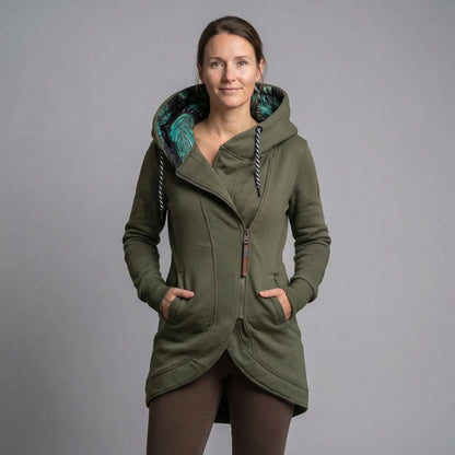 Hooded Zip-Up Winter Jacket For Women - Sally