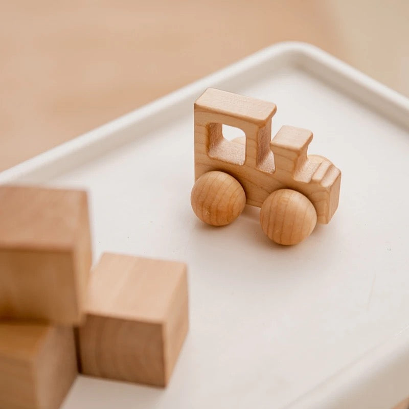 Holzfahrzeug-Set für Kinder mit Rennwagen, Transporter und Allzweckauto – Fahrspaß pur