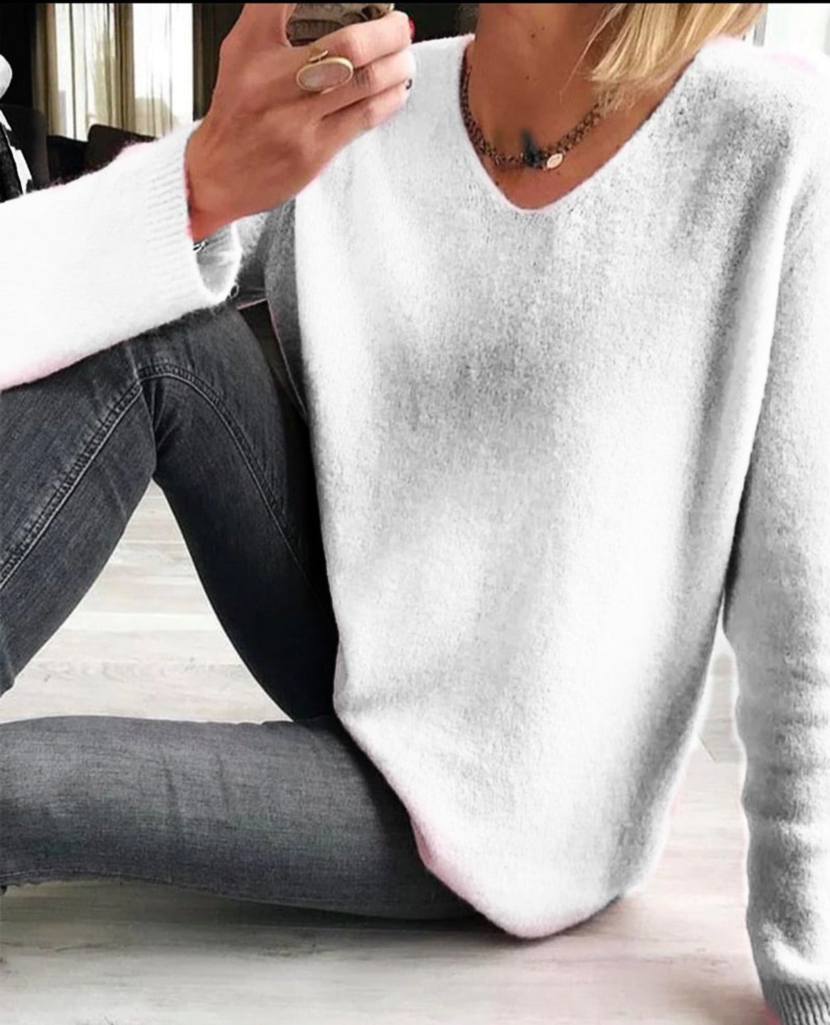 Casual Einfarbiger Damenpullover - Sophie