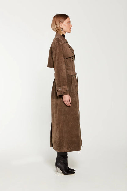 Damen-Wintermantel aus Kunstwildleder – Sorina