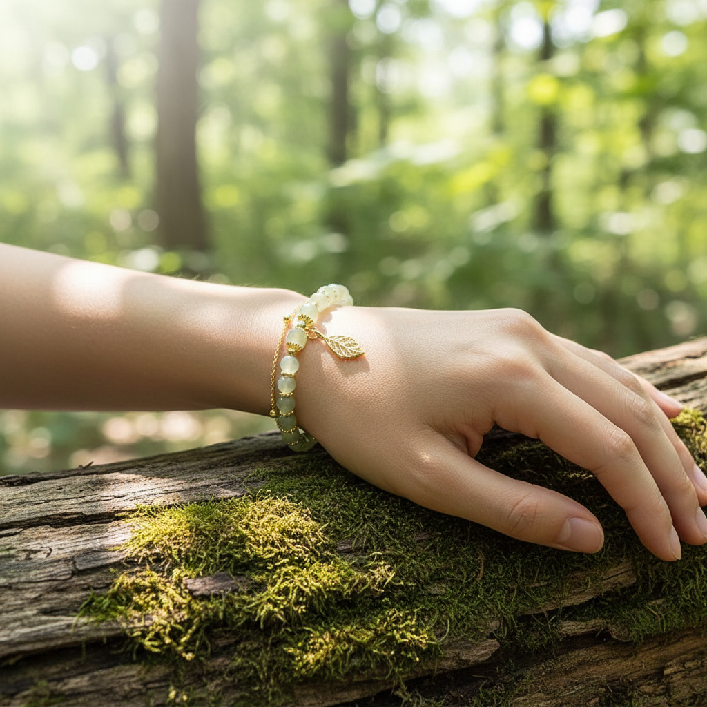 Jade Armband Mit Blattdesign - JadeLeaf