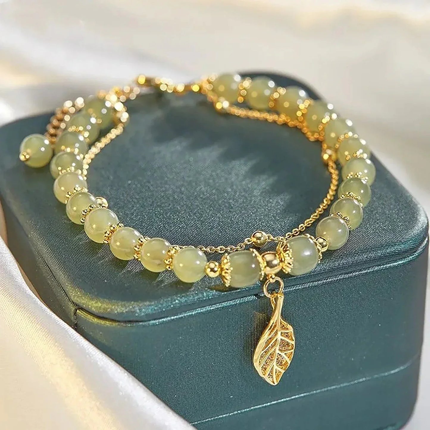 Jade Armband Mit Blattdesign - JadeLeaf