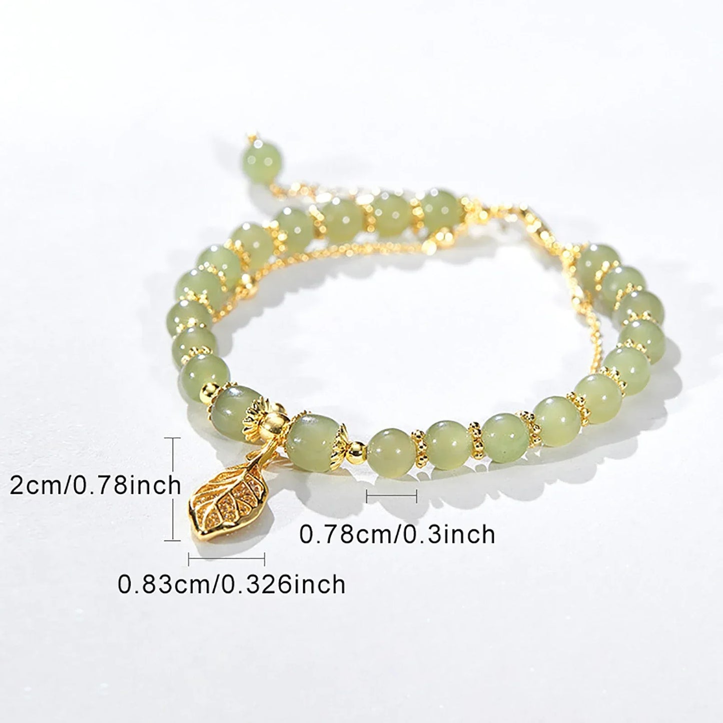 Jade Armband Mit Blattdesign - JadeLeaf