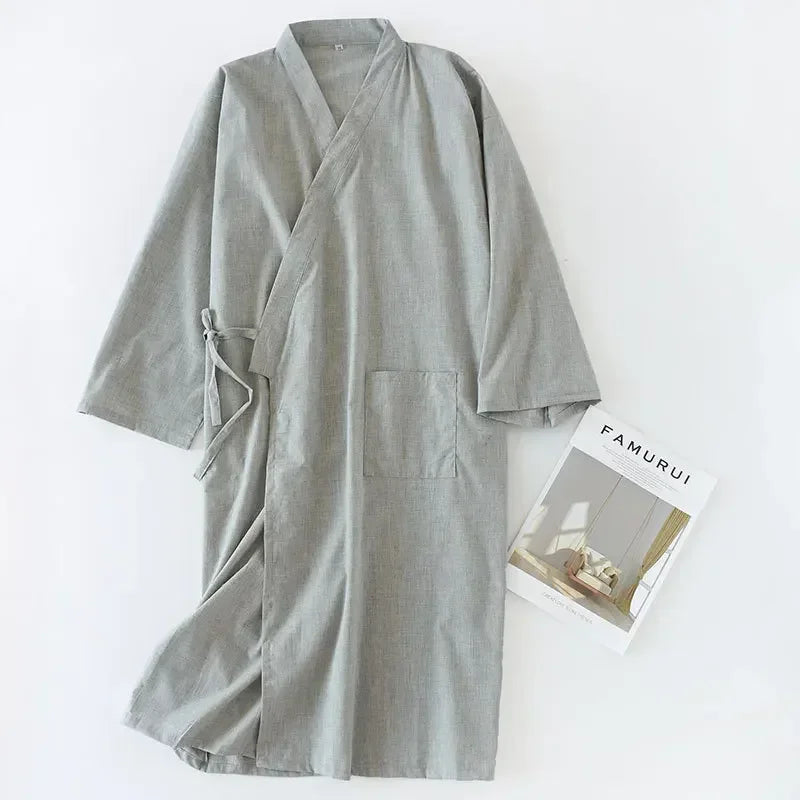Japanese Kimono-Style Mens Dressing Gown - Blake