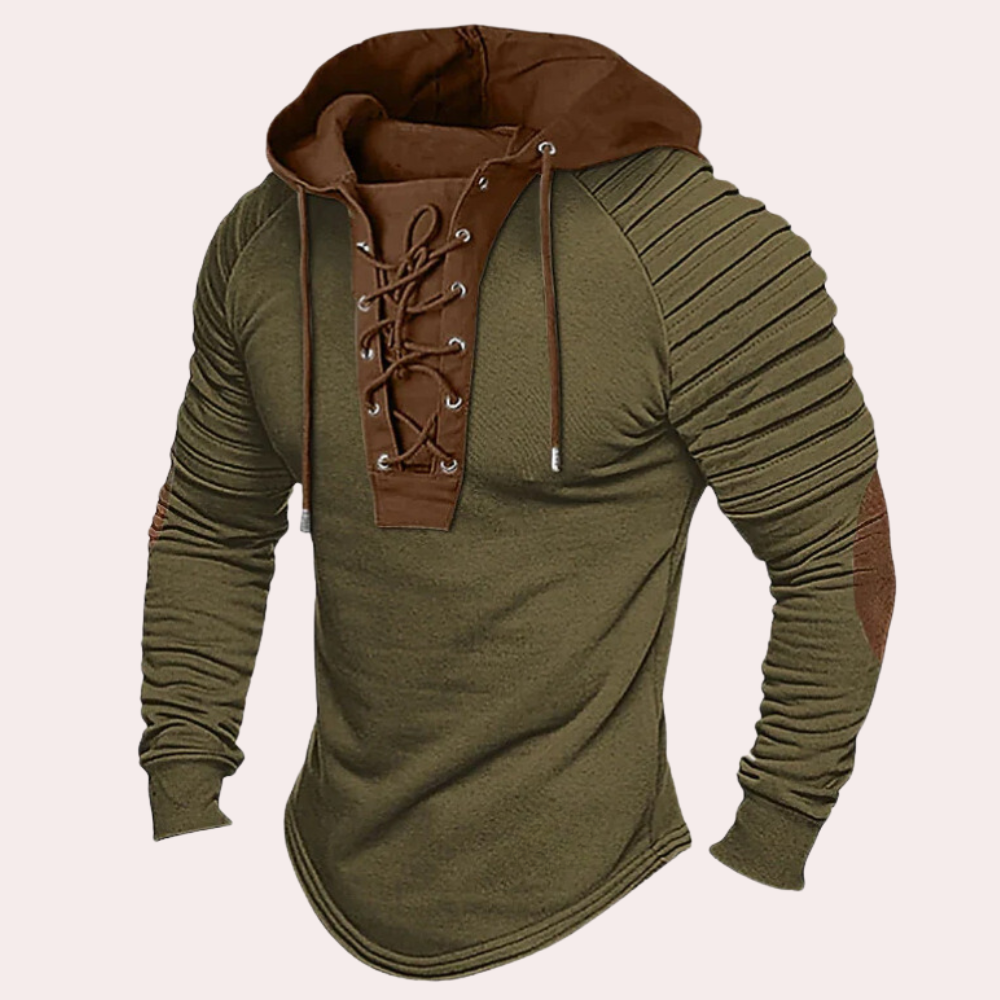 Herren Sweatshirt mit Schnürung und Kapuze – Eliano