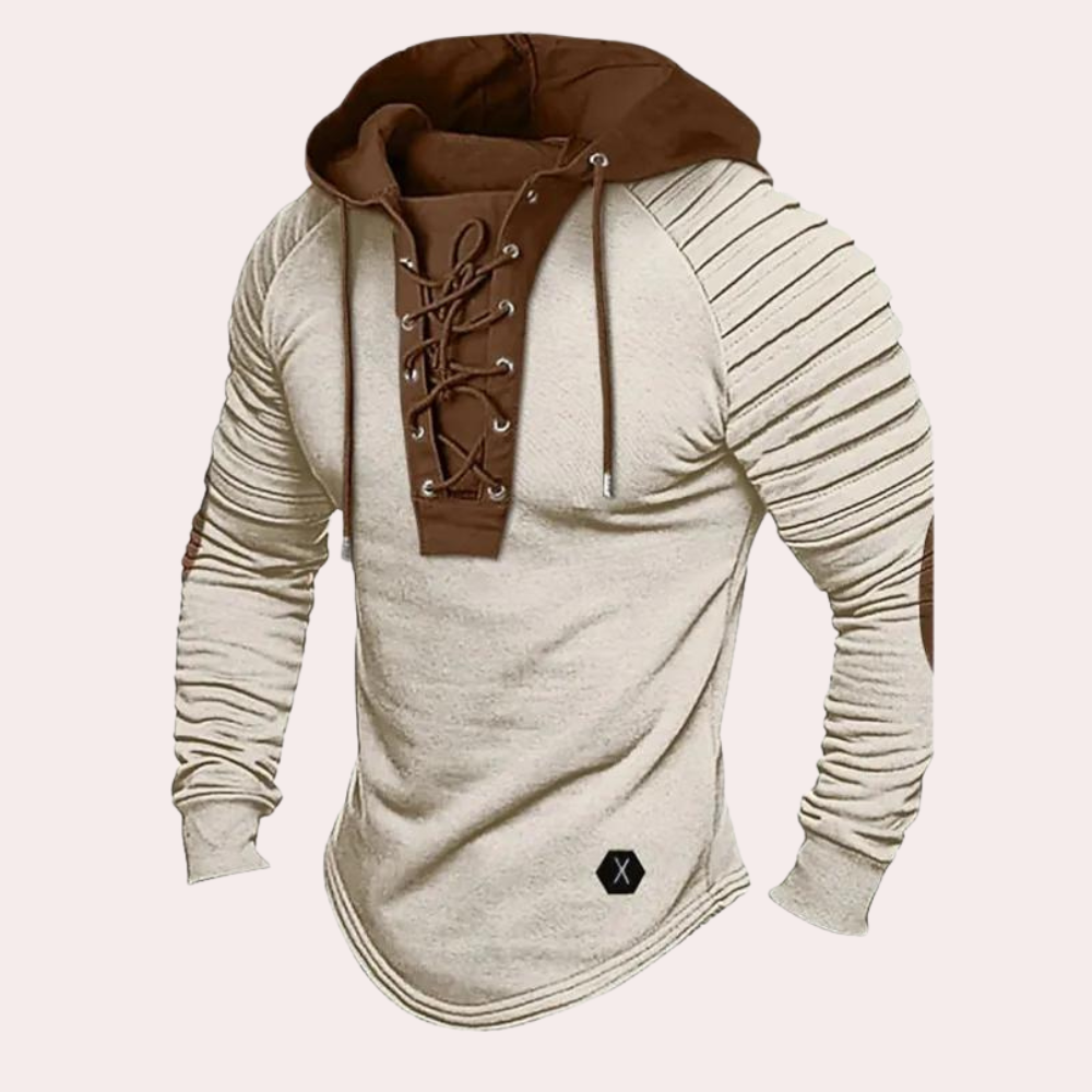 Herren Sweatshirt mit Schnürung und Kapuze – Eliano