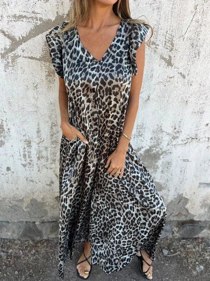 Jumpsuit Mit Weitem Bein Und Leopardenmuster - Prowley