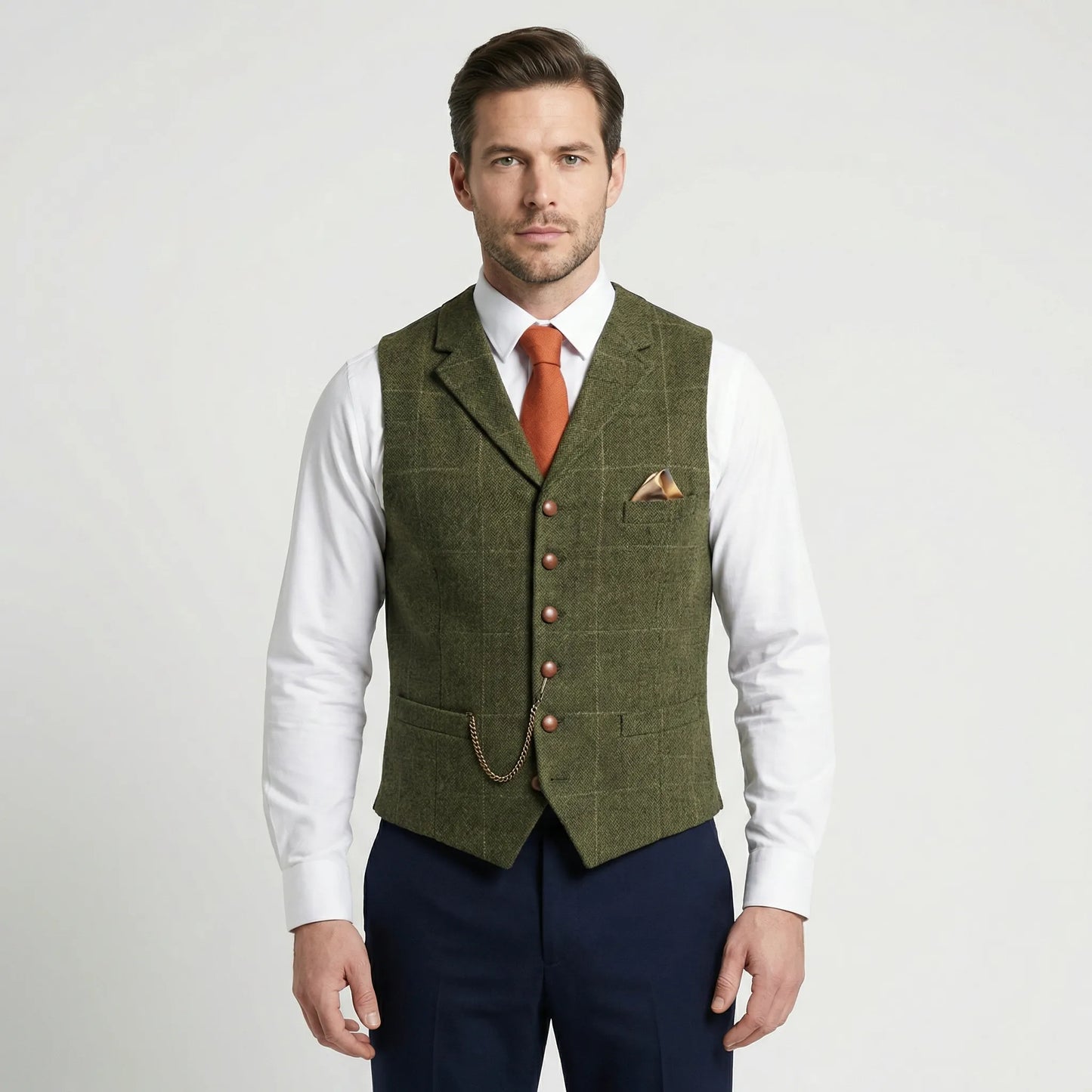 Kariertes Herrengilet Mit V-Ausschnitt - Sergio