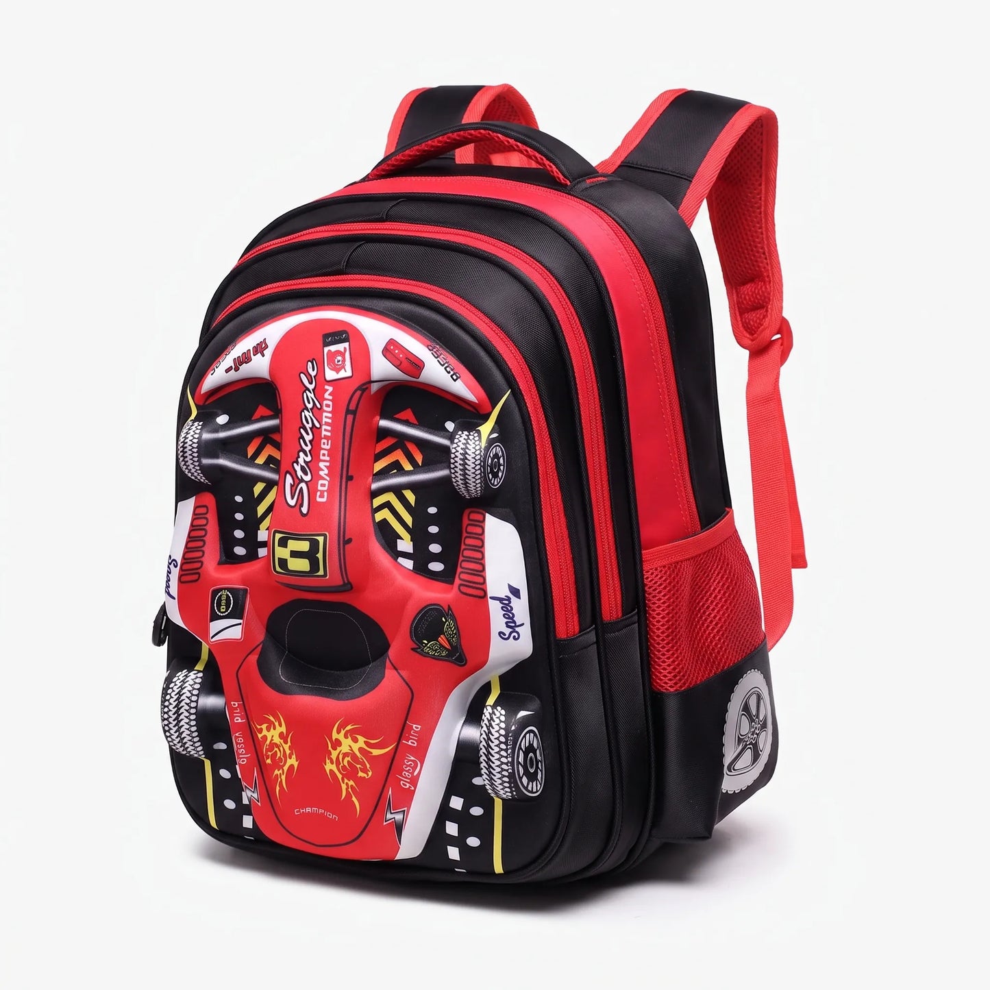 Kinderrucksack Mit 3D-Rennauto - Veloxis