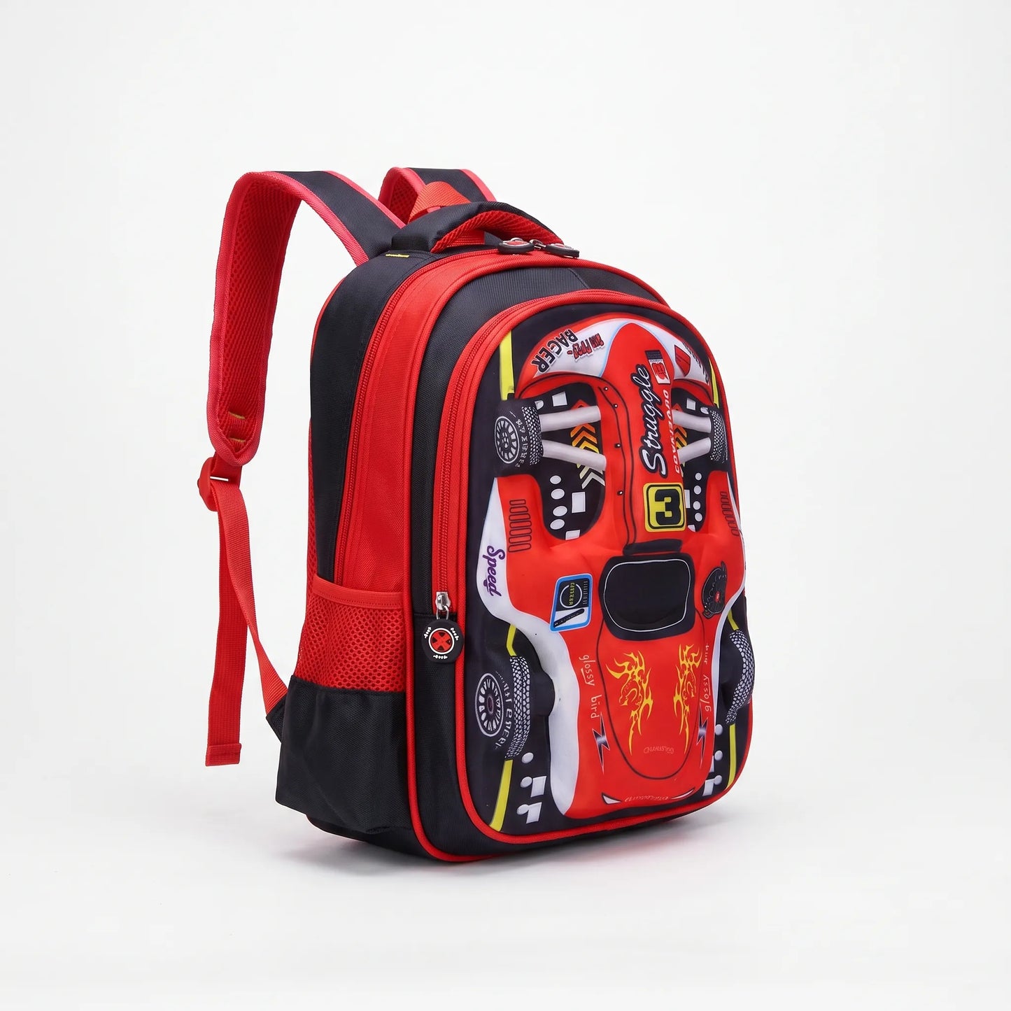 Kinderrucksack Mit 3D-Rennauto - Veloxis