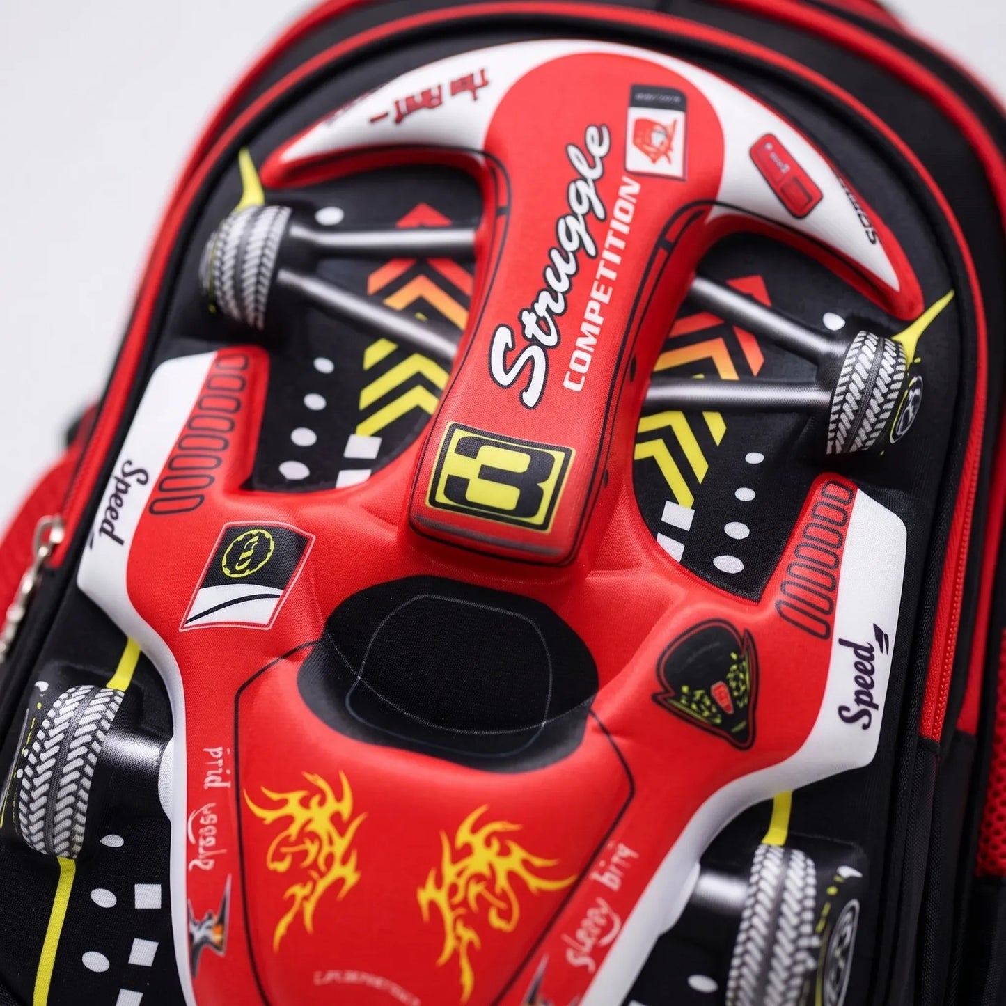 Kinderrucksack Mit 3D-Rennauto - Veloxis