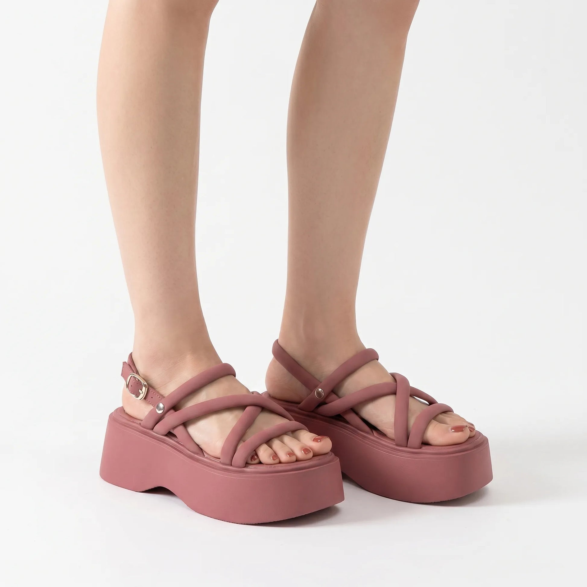 Klobige Plateau-Sandalen Mit Knöchelriemen - Olga