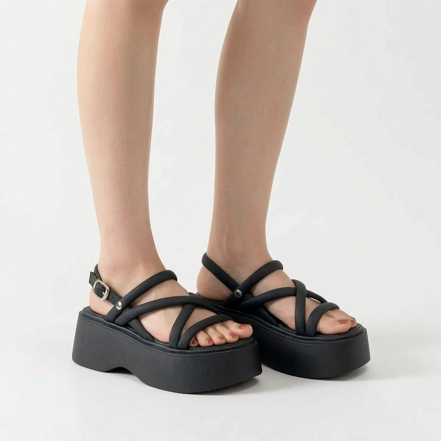 Klobige Plateau-Sandalen Mit Knöchelriemen - Olga