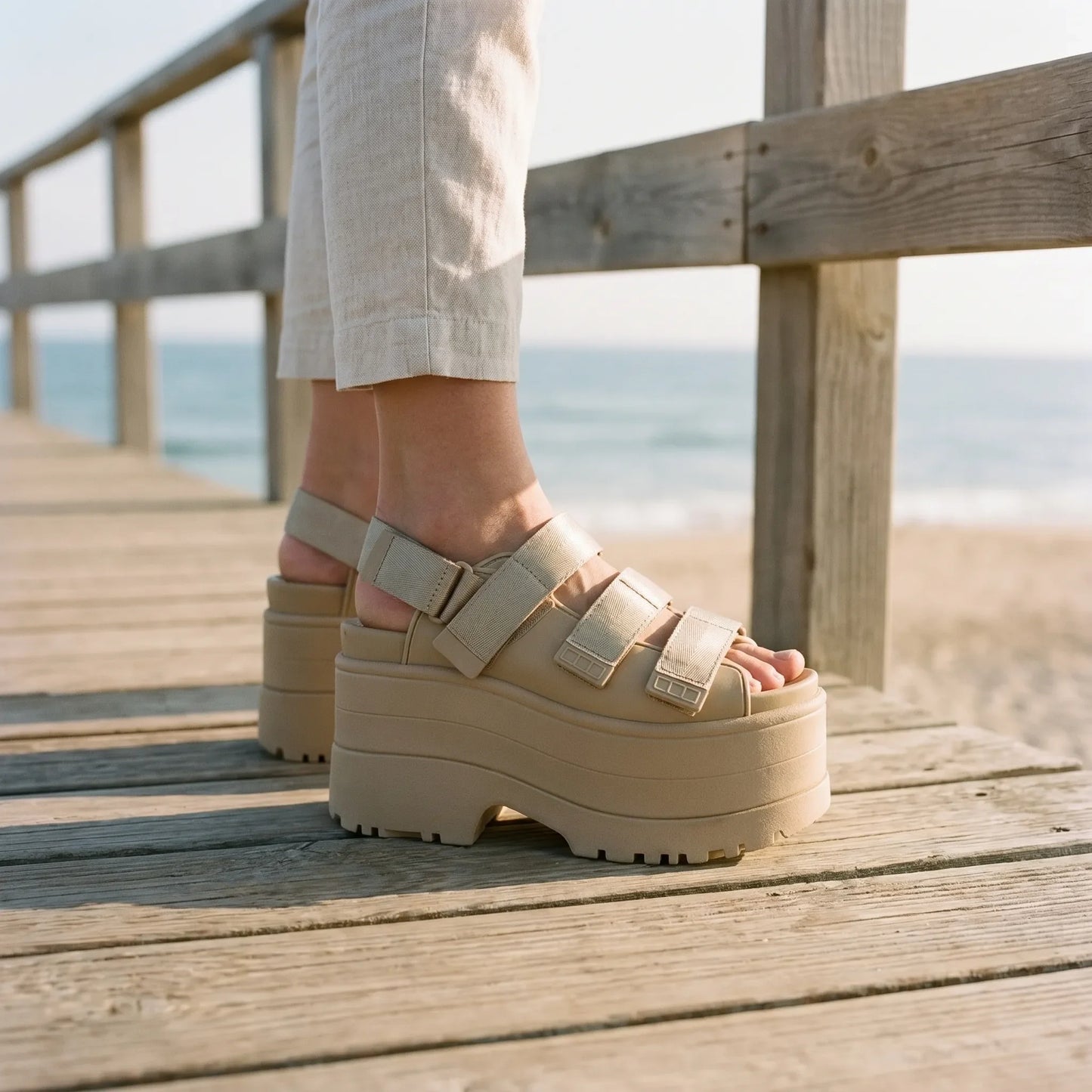 Klobige Retro-Plateausandalen - Ruby