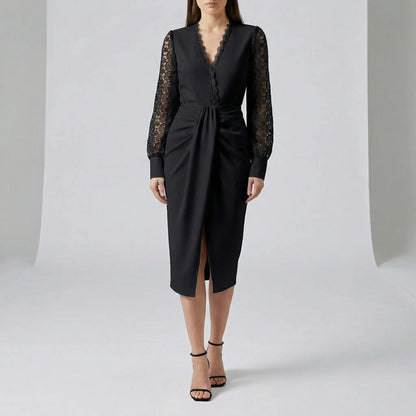 Knielanges Wickelkleid - Sandy