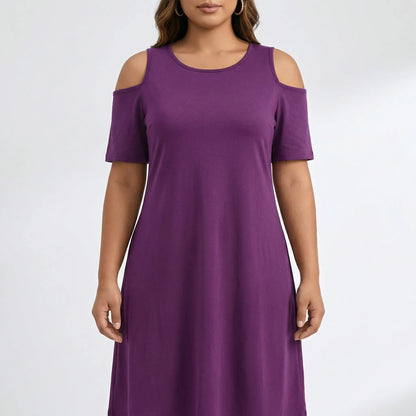 Knieumspielendes Damenkleid XL Mit Schulterausschnitten - Terri