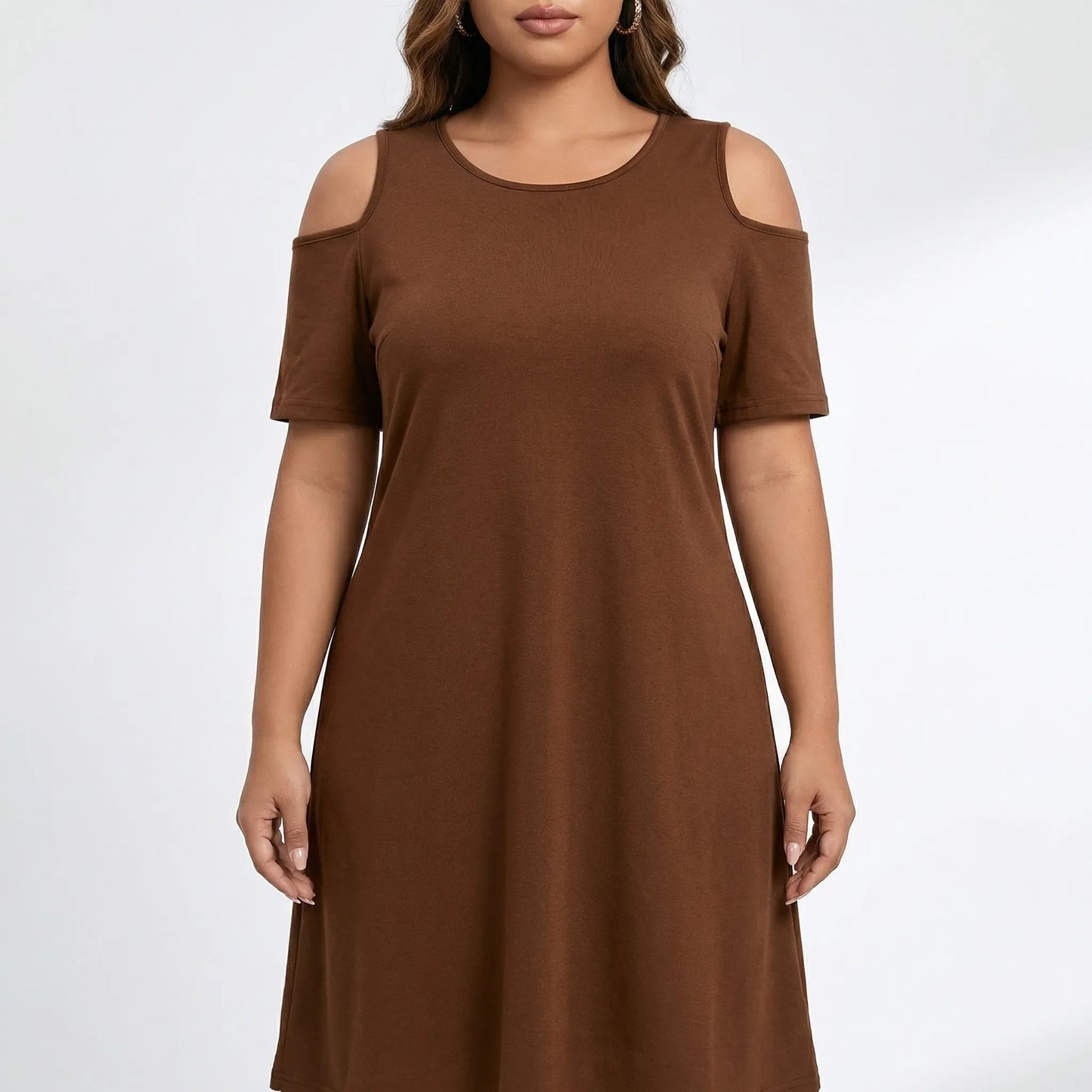 Knieumspielendes Damenkleid XL Mit Schulterausschnitten - Terri