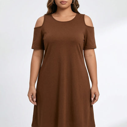 Knieumspielendes Damenkleid XL Mit Schulterausschnitten - Terri