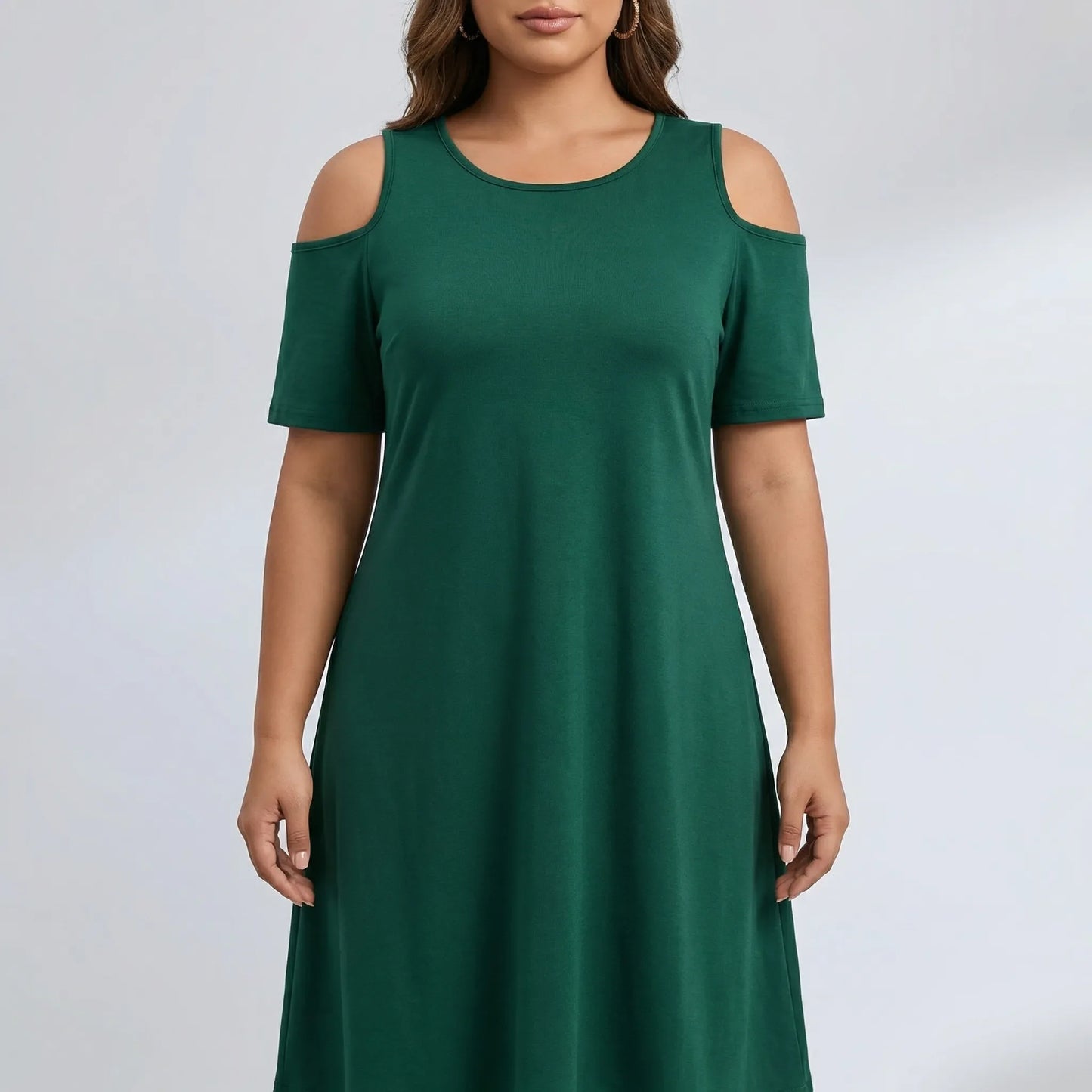 Knieumspielendes Damenkleid XL Mit Schulterausschnitten - Terri