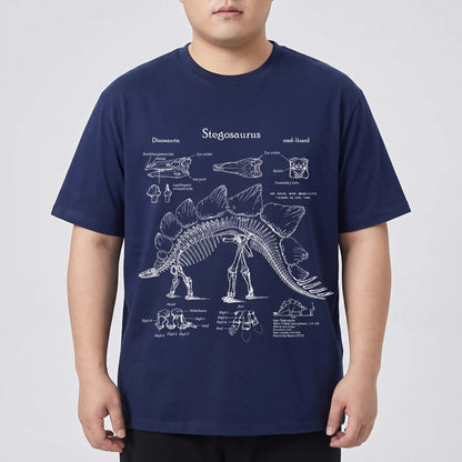 Kurzarm-Shirt mit Dinosaurier-Print in Übergrößen - Jim