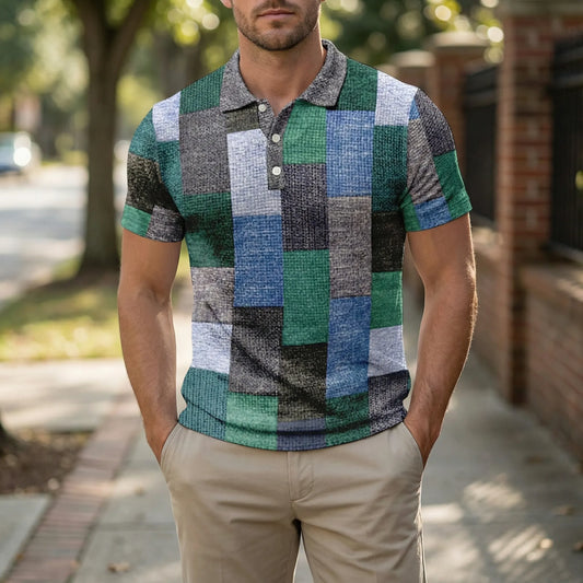 Kurzarm Poloshirt Mit Karomuster - Caspar