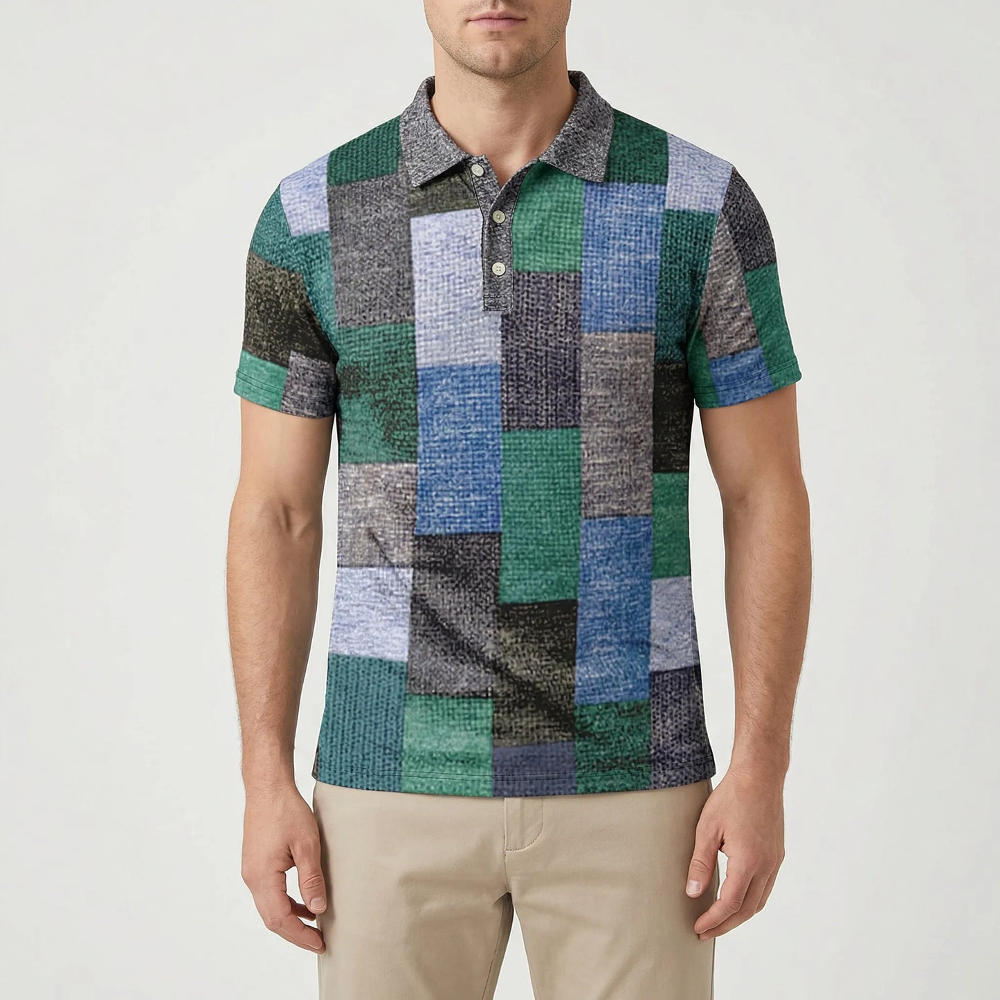 Kurzarm Poloshirt Mit Karomuster - Caspar