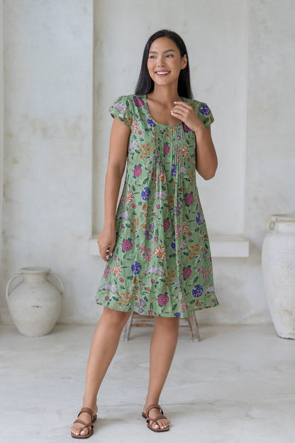 Kurzärmeliges A Linien Kleid - Amina