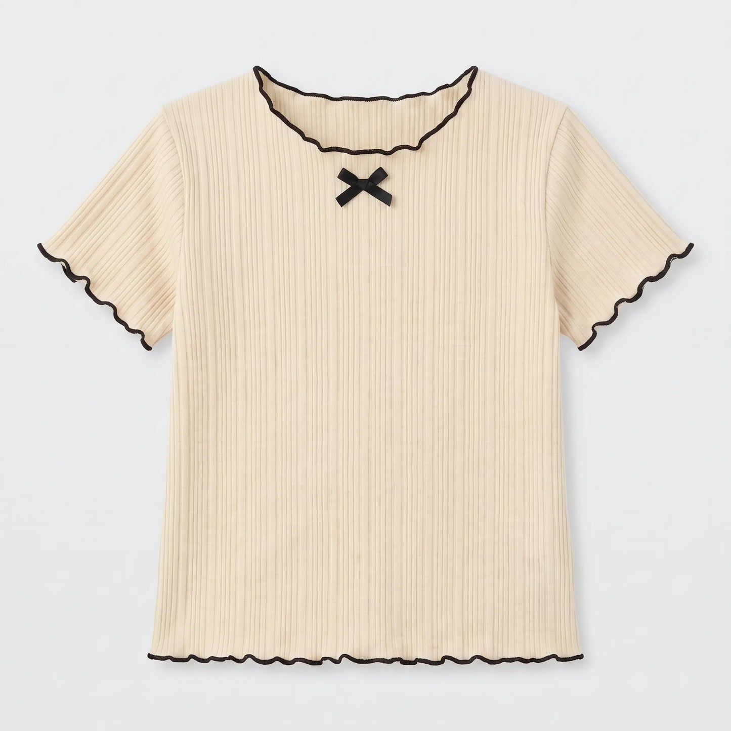 Kurzärmliges Mädchenshirt In Rippoptik - Ribbony