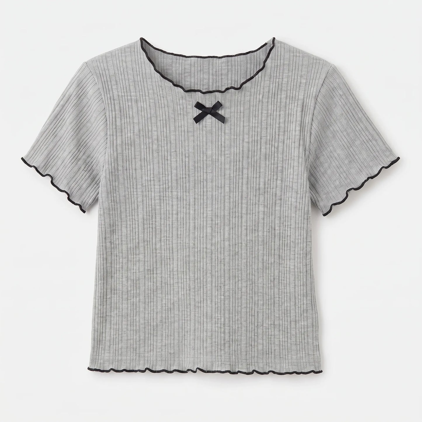 Kurzärmliges Mädchenshirt In Rippoptik - Ribbony