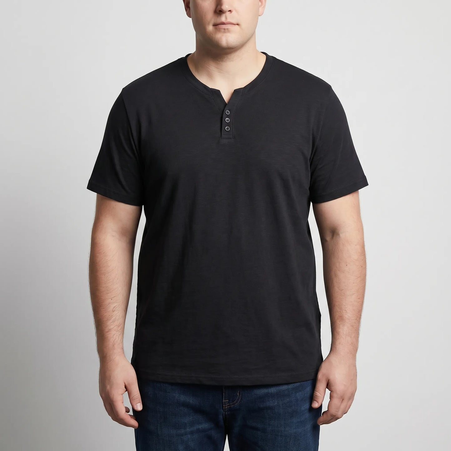 Kurzärmliges T-Shirt Mit 3-Knopf-Leiste - Lewis