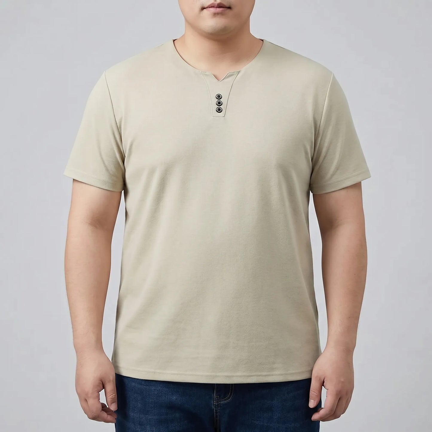 Kurzärmliges T-Shirt Mit 3-Knopf-Leiste - Lewis