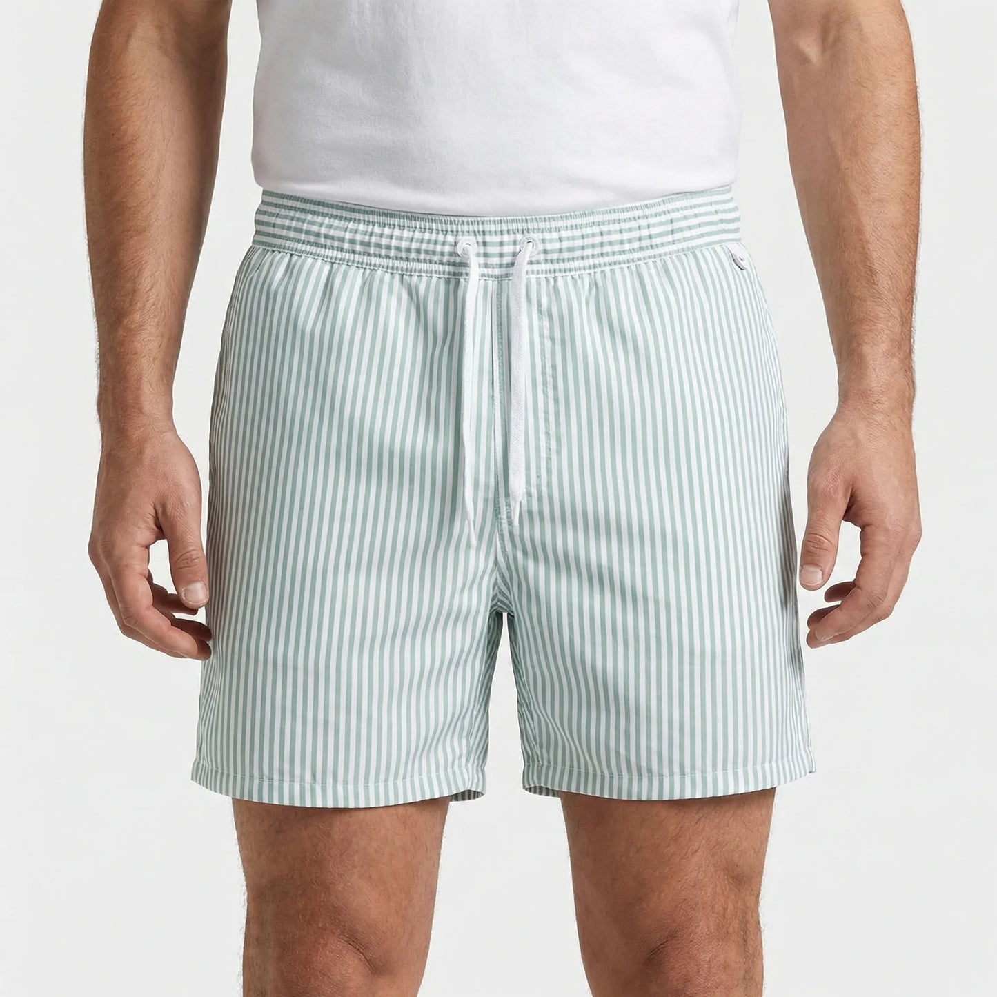 Kurze Gestreifte Badeshorts Für Herren - Gerard