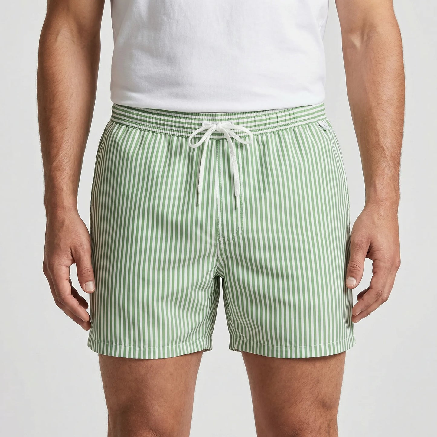 Kurze Gestreifte Badeshorts Für Herren - Gerard