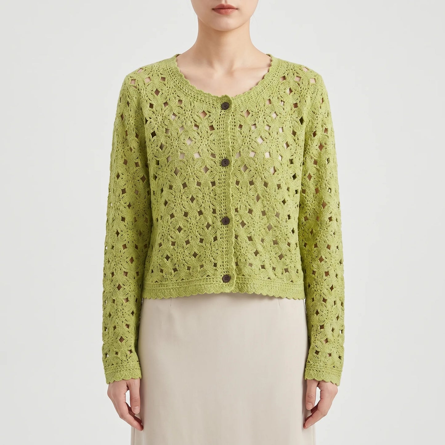 Kurze Häkeljacke Im Ajour-Muster -  Lorena