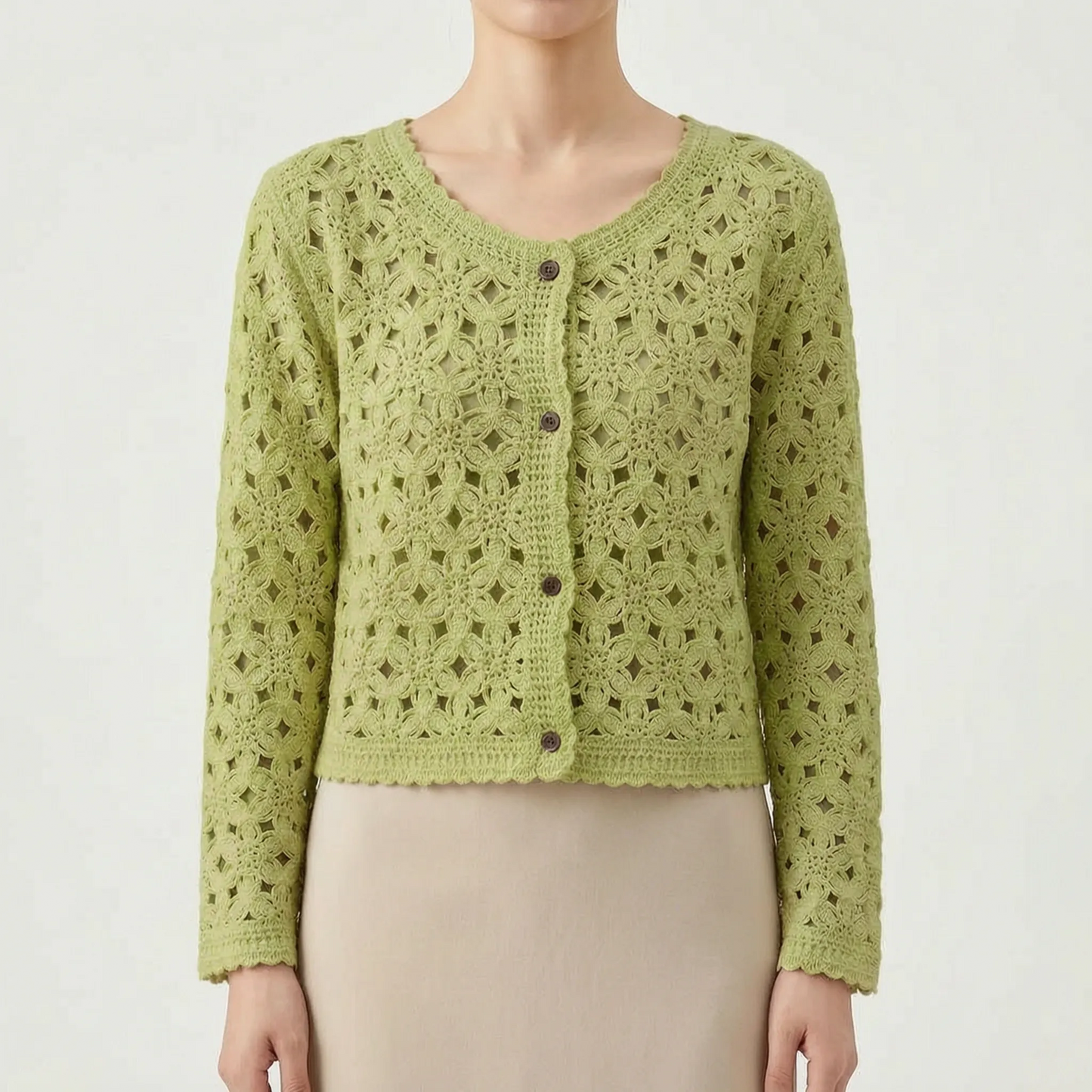 Kurze Häkeljacke Im Ajour-Muster -  Lorena