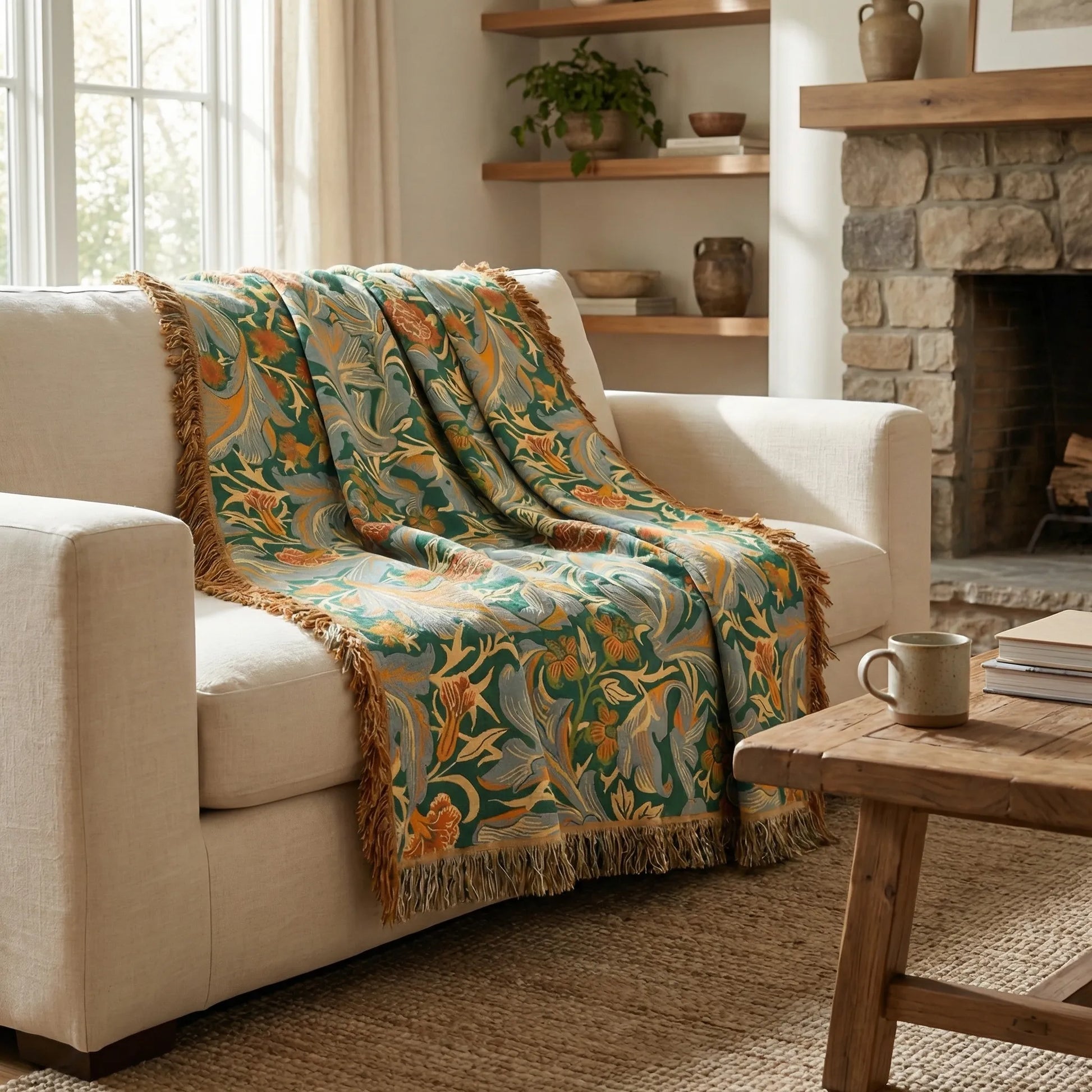 Kuscheldecke Mit Vintage-Blumenmuster - Meadowlyn