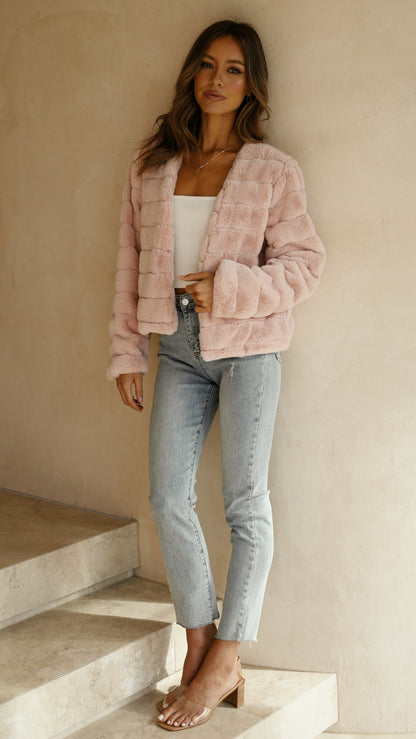 Luxuriöse Damen-Crop-Jacke – Veloura