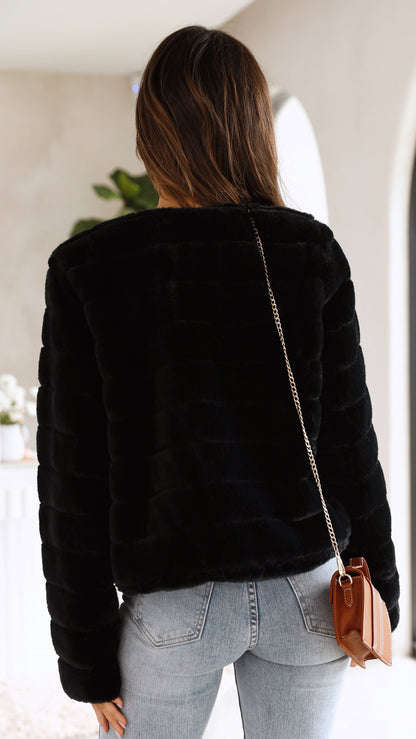 Luxuriöse Damen-Crop-Jacke – Veloura