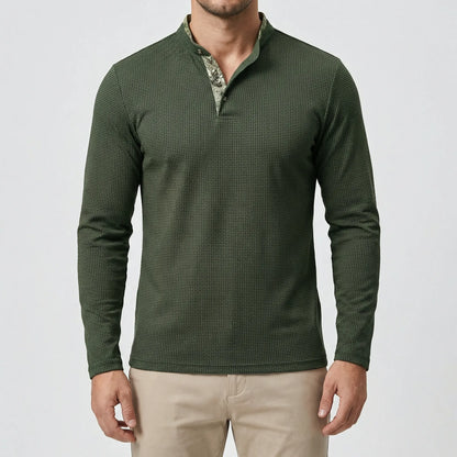 Langarm Poloshirt Mit Stehkragen - Kenan